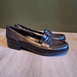 Franco Sarto Black Leather Loafers